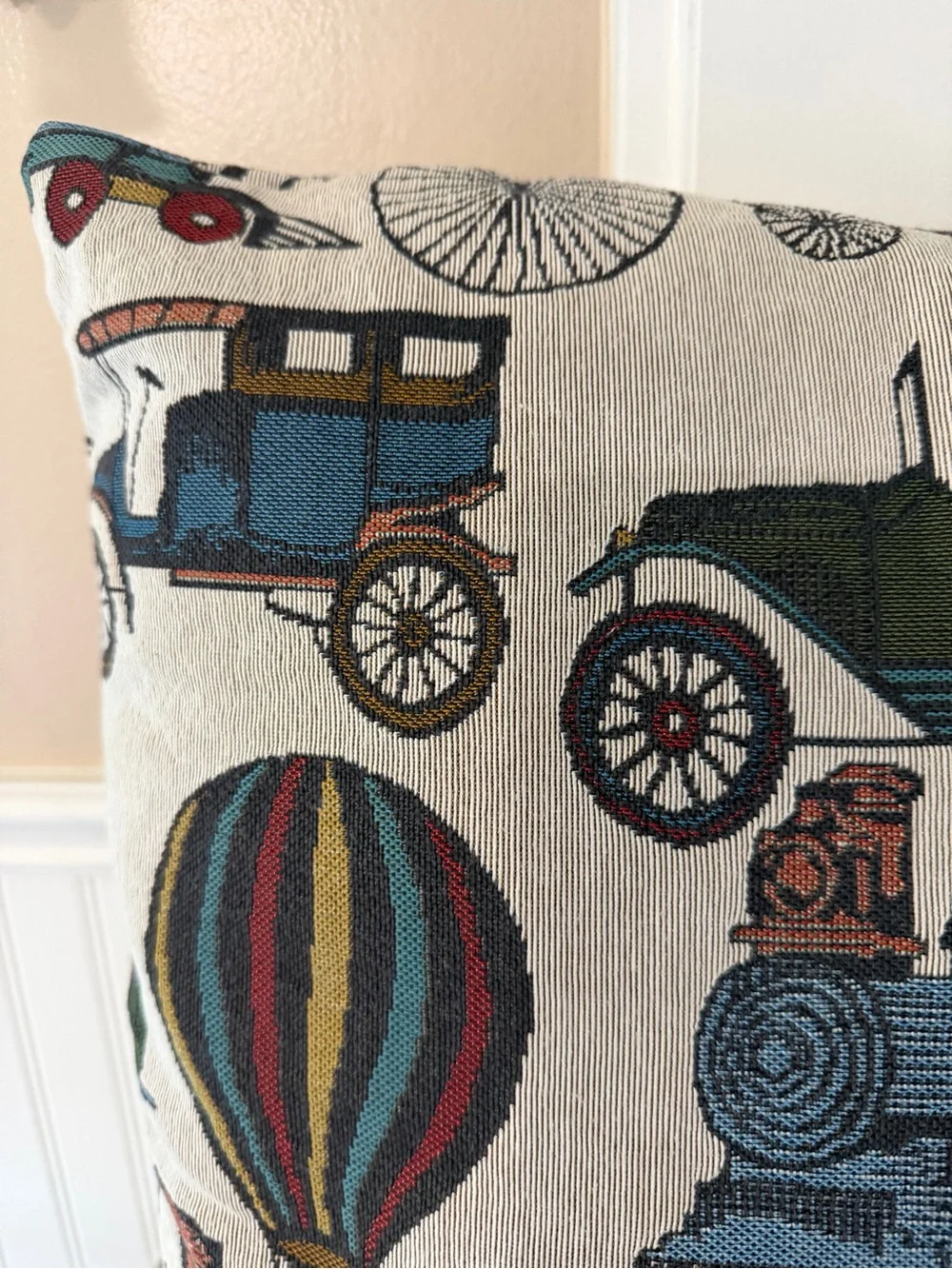 Vintage Transportation Decorative Throw Pillow - Multicolor